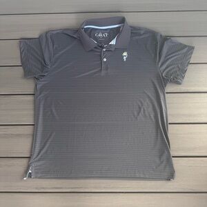 Goat USA Men’s Performance Golf Short Sleeve Polo Dark Gray Stripes Size‎ XL